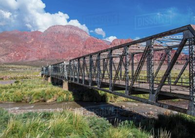 Old iron bridge Uspallata Mendoza Argentina